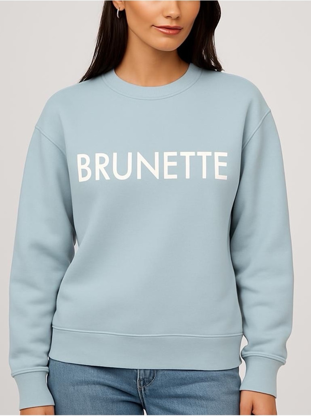 Brunette The Label “Brunette” Crewneck Sweatshirt (NWOT) Summer Sky, Size S/M